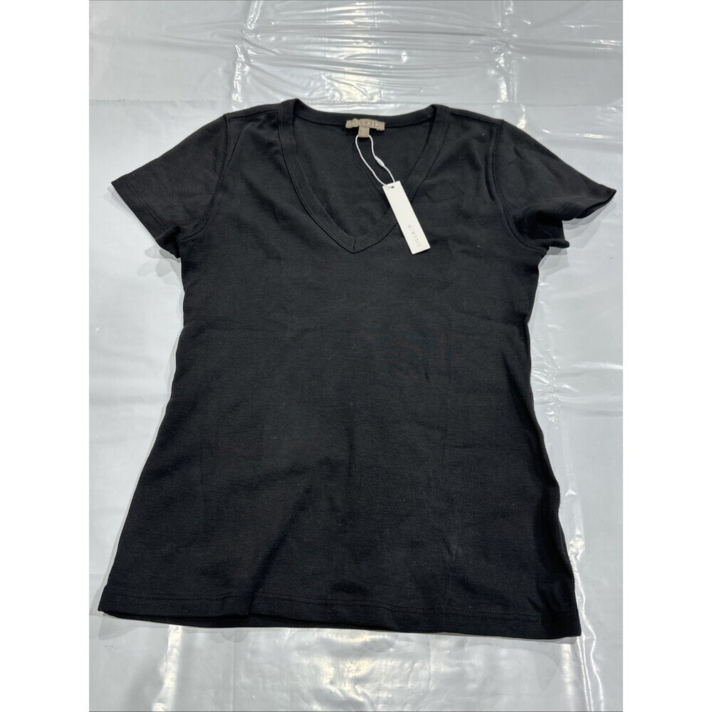Lilla P T-Shirt Women's S Black Short Sleeve V-Neck Pullover Performance CEB115